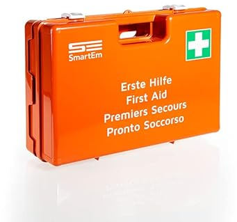 VIDU III - Maleta de primeros auxilios, DIN 13169, botiquín de primeros auxilios con soporte de pared, tamaño grande según ASR para empresas de 50 a 300 empleados, instituciones públicas y hogar
