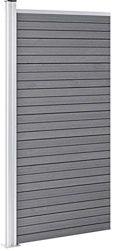 WPC Zaunelement 95x186 cm Grau für Gartenzaun Sichtschutz Balkon Terrasse