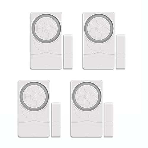 Mengshen 4-pack säkerhetsdörrlarm, magnetisk fönsteröppningssensor, stöldskyddslarmsignal, 110 dB för barn, äldre säkerhet, garage,
