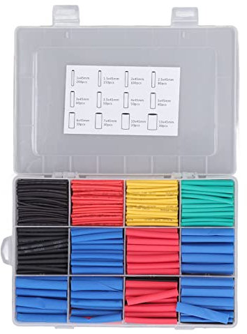 Tubo Termorestringente 850 Pezzi, Rapporto 2:1, Morbido, Flessibile, Ignifugo, Guaina Termorestringente per la Riparazione di Cavi, Isolamento Elettrico e Raggruppamento di Fili