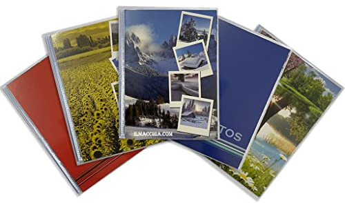 Fotoalbum mit Taschen, 13 x 18 cm, mit Softcover, personalisierbar, klassisch, Fotoalbum, platzsparend, mit 20 Beuteln – 40 Fotos für Bilderrahmen (5) Stück 200 Fotos