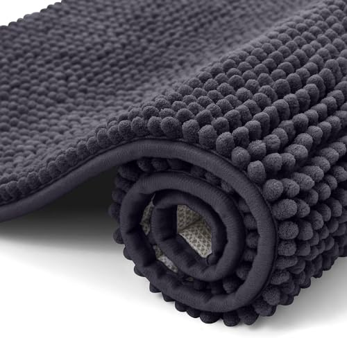 smiry Absorbent Chenille Bath Mat Extra Soft Bathroom Mat, 50x80 cm