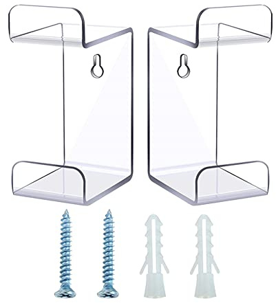2 Pieces Headphone Hanger Headphone Hook Headset Holders Headphone Wall Mount with Screws Headset Acrylic Holder Mount for General Purpose Game Headphones Accessories (Transparent)