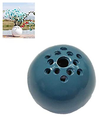 Kleine Handgefertigte Harzvase, Blumenstein-tischdekoration, 2,3 Zoll Runde Miniaturvase, Die Besten Behälter Für Blumen, Die Kinder Für Mama Ausgesucht Haben (Blue)