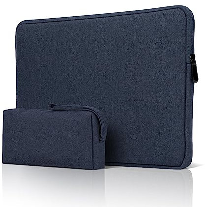 jooeer 13 Inch Laptop Sleeve Case Compatible with 13 MacBook Air/Pro M2 M1 13.3 Chromebook Notebook, Slim Protective Waterproof Padded Cover with Accessories Pouch, Navy Blue