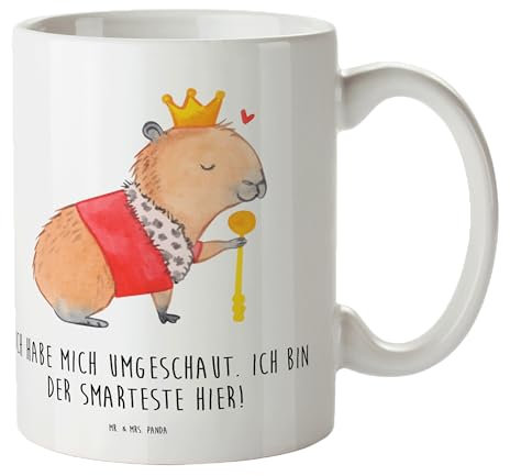Mr. & Mrs. Panda Kindertasse Capybara König - Geschenk, Trinklernbecher Personalisiert, Kindergeburtstag, Bruchsicher, Lustige Sprüche, Kinderbecher