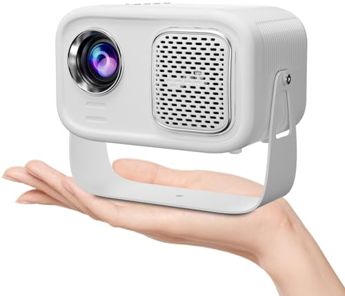Mini Beamer, Bluetooth WLAN, Heimkino Video Projektor,Tragbarer Mobiler Beamer Led Unterstützt 1080P, 360° Drehung Kleiner WiFi Kompatibel mit iOS/USB/Fire Stick
