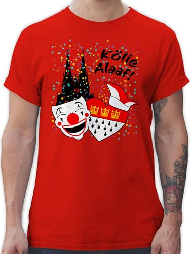 Shirtracer - T-Shirt Herren - & Fasching - Kölle Alaaf Kostüm Köln Karneval Wappen I Jeck Rut Wiees I Narren I Kölsche Jecken
