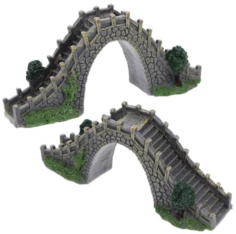 BCOATH 2stücke Miniatur Gartenbrücke Aus Dekorative Bogenbrücke Für Bonsai Mikrolandschaften Und Aquarien Leicht Und Stabil Für Gartenverschönerung