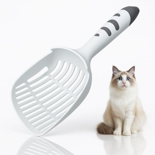 Cat Litter Scoop, Kitty Litter Scoop, Cat and Dog Poop Collector, 3-Layer Mesh Design, Cute Cat Paw Handle, Easy Clean Plastic Scooper