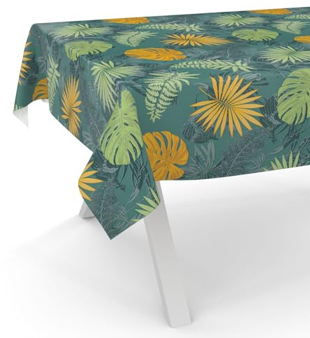 ANRO Wachstuchtischdecke Wachstuch Tischdecke abwaschbar Wachstischdecke Gartentischdecke Rund Oval Eckig 160x100cm Schnittkante Dschungel