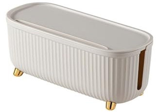 LPSMFWV Kabelhanteringsbox trådlåda robust kabelbox med lock håll ordning förvaringslåda för eluttag ultrastor kabelhanteringslåda (beige)