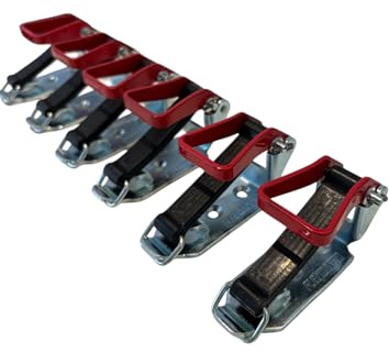 FLEXMO Palier de fermeture avec poignée rouge - Pompiers - Porte-pelle - Porte-hache - Porte-balai - Sécurité de charge - Pompiers - Accessoires de rail d'aviation - 85 x 17 mm - Qualité de KÖGL (10)