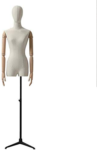 SHANYAYALI Damen Rumpfpuppe Kleid Form mit verstellbarem Stativ Abnehmbare Arme für Schmuck Bekleidung (Schwarz)