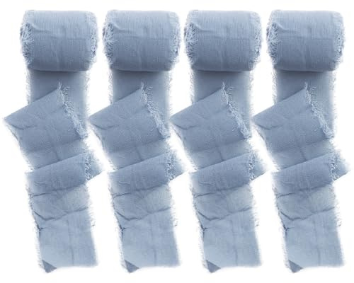 4 pezzi nastro in chiffon grigio blu matrimonio regalo festival regalo regalo matrimonio bouquet