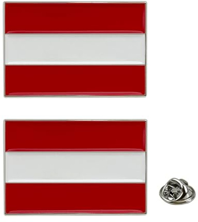 2/4 Stk. Österreich Flagge Anstecknadel aus Zinklegierung, Österreichische Fahne Pin Anstecker, Pins Austria Flag, 3cm x 2cm