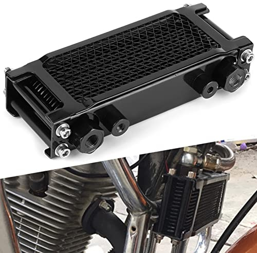 Naroote Motorcycle Engine Oil Cooler, Motorcycle Oil Cooler Radiator Aluminum Alloy with Accessories Kit for Monkey Car 100 to 250 Off Road ATV 4 Wheel