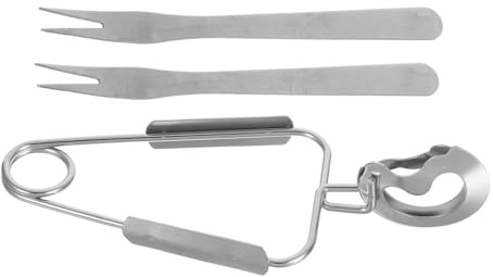 Toyvian Pinze e Forchette per Lumache in Acciaio Inossidabile Utensili da Cucina Leggeri con Manico Ergonomico per Cena Escargot Facile da Pulire e Portatile per Casa e Ristorante
