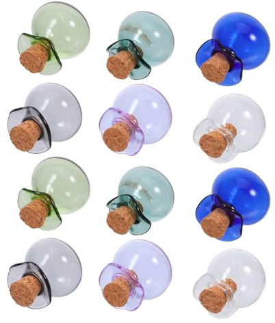 TOYANDONA Mini Bouteilles en Verre Préservation de Souvenirs Lot de 12 Bouchées avec Liège Création de Bijoux Légères Lors D'activités Extérieures