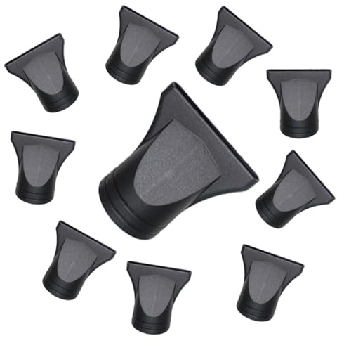 VICASKY 10 Pezzi Ugelli per Asciugacapelli Concentratore in Pp e PC Nero Riutilizzabile per Chioma Sani Accessorio Professionale per Styling e Asciugatura Precisa