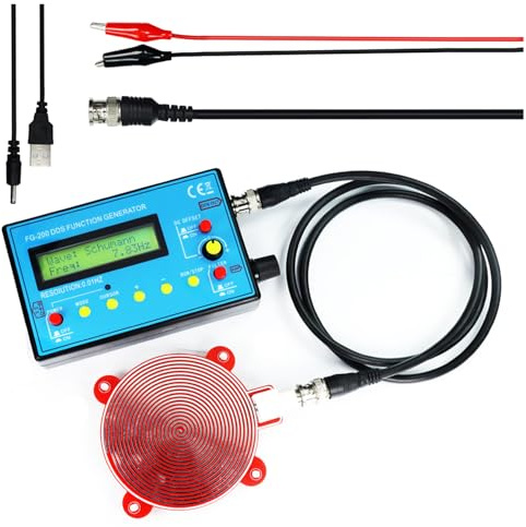 DDS Function Signal Generator & Frequency Counter, 1Hz-500KHz Portable Multifunction Waveform Generator, 15 Output Waveforms for Oscilloscope Calibration, Audio Testing with AC/DC Power Supply