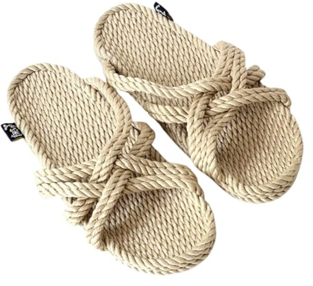 Nomadics Slip On Unisex-Erwachsene Sandale aus Seil Camel, 37