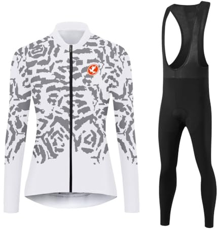 UGLY FROG Radtrikot Fahrradbekleidung Set Langarm Winddicht Damen Thermische Fleece mit 20D Polster Hosen