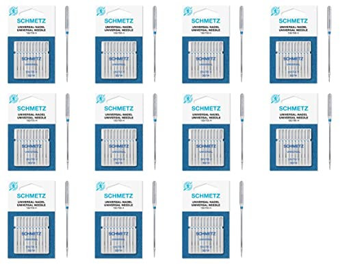 Schmetz Nähmaschinennadeln - Nähnadeln Universell (Universal/Regulär), Größe: 90/14 - Packungen mit 10 Stück - 11 Pakete zum Preis von 8 - Mengenrabatt für Riesensparnis - bis zu 30 Nadeln GRATIS!