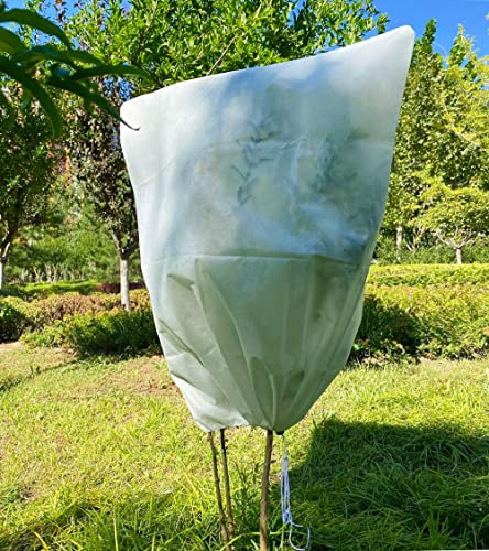 Garden Fleece Plant Frost Protection: 70GSM 120cm×180cm Horticultural Fleece with Zip Winter Plant Cover for Olive Tree Potted Palms Shrub Easy to Use Wind Protection Beige