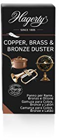 HAGERTY Copper Brass & Bronze Duster I Paño impregnado de pulir Cobre Bronce y latón I Protección antioxidante I Pule jarrones vajillas pasamanos o Piezas decoración Instrumentos Musicales 36x55cm