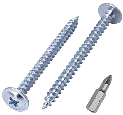 SKIR'CO Lot de 30 vis à bois en acier zingué 5,0 x 60 mm Argent Vis à métaux Tête gaufrette Pozidriv Auto-taraudeuses