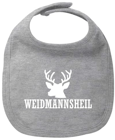 Huuraa Baby Lätzchen Weidmannsheil Hirsch Jägergruß Geschenk | Stoff Sabberlätzchen Bio Baumwolle Latz für Mädchen und Jungen Geschenkidee