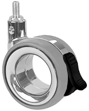 der ROLLENDE SHOP - Design Rollen für Möbel - Lenkrolle mit Feststeller und Gewindestift M10 75 mm Polyurethan - Serie Grey KOO EVO