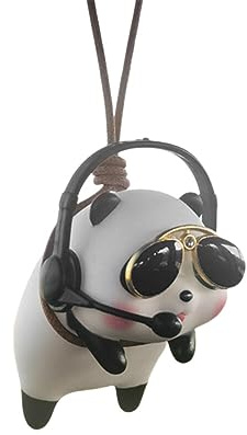 Panda Auto Rückspiegel Anhänger, Lustige Swinging Autospiegel Anhänger Car Panda Tiger Schaukel Ornament für Innen Rückspiegel Süße Charms Spiegel Auto Innenraum Zubehör Deko