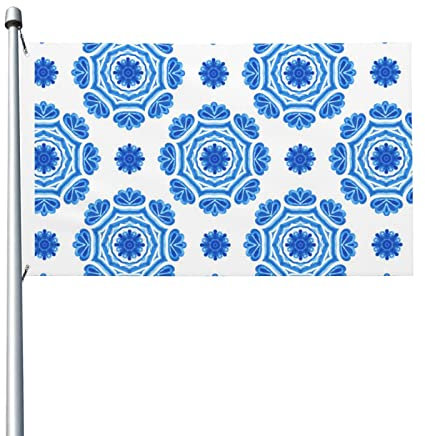 Bannière de décoration, drapeau du Maroc, couleur bleue, 1,5 x 0,9 m, drapeau double face adapté pour intérieur et extérieur