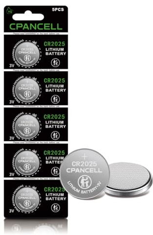 CPANCELL CR2025 Lot de 5 piles au lithium haute capacité 3 V