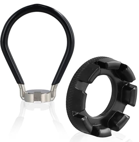 Naapesi Fahrrad Speichenschlüssel aus Stahl, Fahrrad Speichen Werkzeug Geschmiedeter Stahl Nippelspanner Größe 10-15 Universal Speichenspanner für Fahrrad, Fahrradrad Speichen Schlüssel (Schwarz)