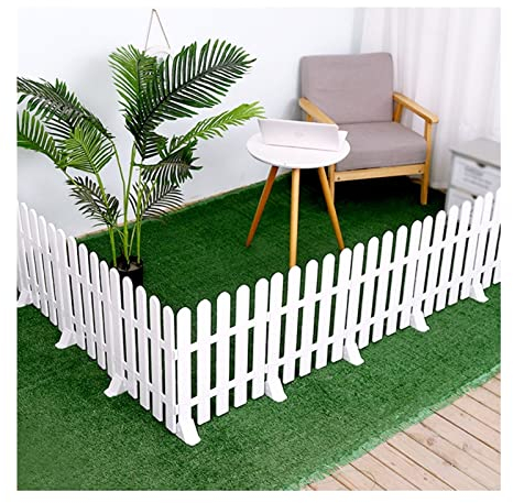 Dekorativer Lattenzaun aus PVC-Kunststoff für Garten, Rasen, Wohnzimmer, Schlafzimmer, Weiß, 50 x 30 cm (2 Stück)