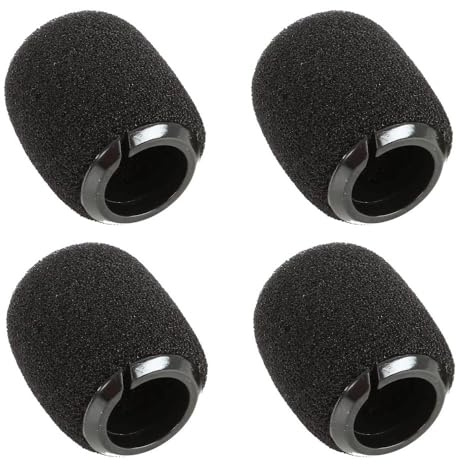 Genérico RK183WS Paravientos de micrófono para Shure MX418DC/MX412DC WB98H CBETA98H / C Micrófono condensador cardioide para instrumento, Color Negro, 4 Piezas