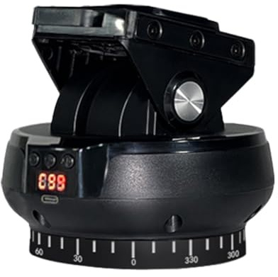 VENEKA YT-1200 Testa Elettrica per Treppiede Motorizzata con Rotazione Panoramica e per Inclinazione Panoramica per Fotocamere e Telefoni