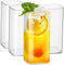 ADESUGATA Set di 4 bicchieri quadrati sottili da 500 ml, eleganti bicchieri da bar per acqua, succo, birra, bevande, cocktail e bevande miste