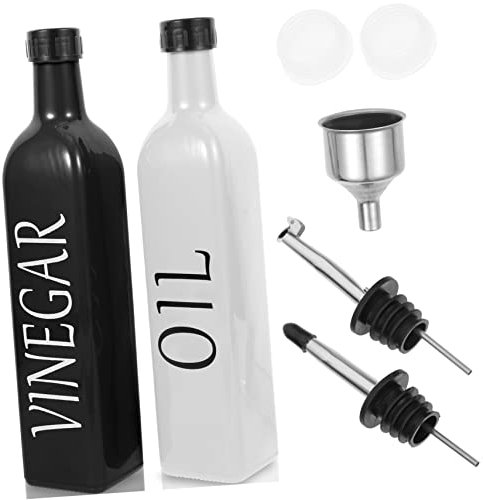 Cabilock 1ensemble Set De Bouteilles Distributrices Huile Et Vinaigre Récipients Décoratifs Pour Cuisine Avec Bec Verseur Pour Restaurants Et Buffets