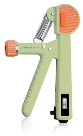 flintronic Hand Grip, Allenamento Avambraccio, Allenamento della Forza di Presa con Contatore, Resistenza Regolabile 5-60kg, per Musicisti Atleti ed Recupero di Lesioni alla Mano, Verde
