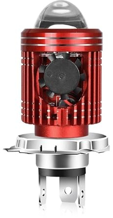 Fiakaon Phare de Moto Ampoule de Phare LED pour Moto, 10000 LM, H4/H6, 12 V, projecteurs, lentille CSP, Accessoires pour Scooter, Feux antibrouillard Kit de phares(H4 White Light)