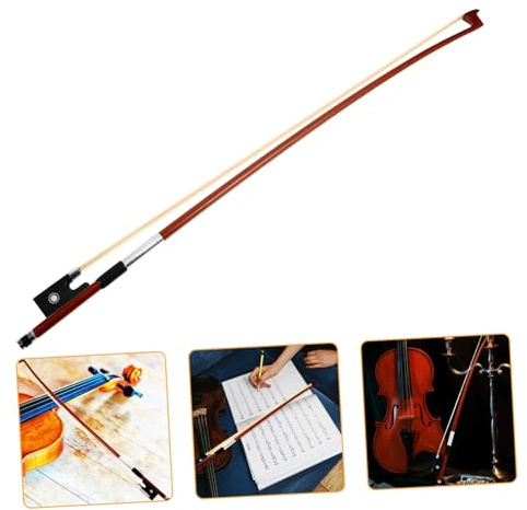 NOLITOY Archet de Violon avec Crin Naturel Manche Bois Brésilien Léger et Équilibré Archet de Pratique pour Débutants et Étudiants