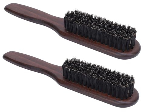 YUYTE Bartbürste für Männer, Holzgriff, Weiche Haarbürste, Barbershop-Styling, Entwirren von Bart und Haaren mit Künstlichem Tierhaar für die Pflege