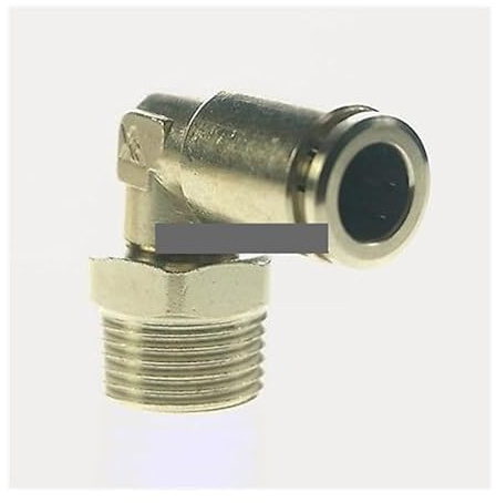 Pneumatic Nickel Brass Elbow Push in Connector Union Quick Release Air Fitting Plumbing 1/2 Male to Fit Tube O/D 10mm