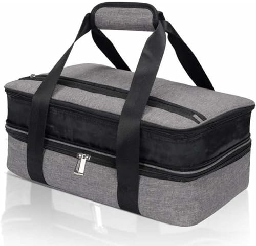 Insulated Casserole Carrier, Expandable Thermal Double Casserole Carrier Insulated Bag for Hot or Cold Food, Fits 9x13in Baking Dish Dish