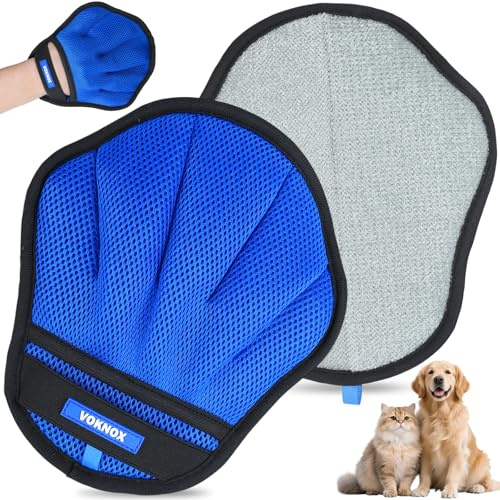 VOKNOX Pet Hair Removal Glove for Dogs & Cats, Electrostatic Five-Finger Hair Remover for Furniture, Couch, Carpet & Car Seat, Reusable Washable Pet Fur Cleaning Tool, Not for Grooming (1 PCS)