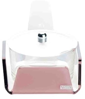 VESTA Formaggiera tonda Like Water - Cipria satinato e bianco - 10x5x13x10 cm - Cristallo acrilico - Made in Italy